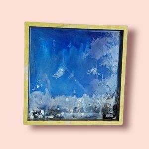 Resin wall art in wood